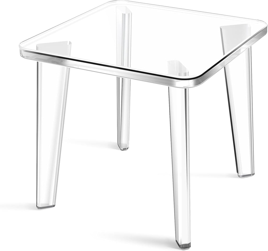 Square Non-Slip Clear Acrylic Stool