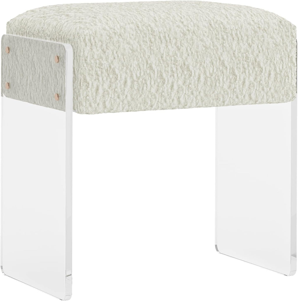 Wool Acrylic Leg Multifunctional Vanity Stool Ottoman