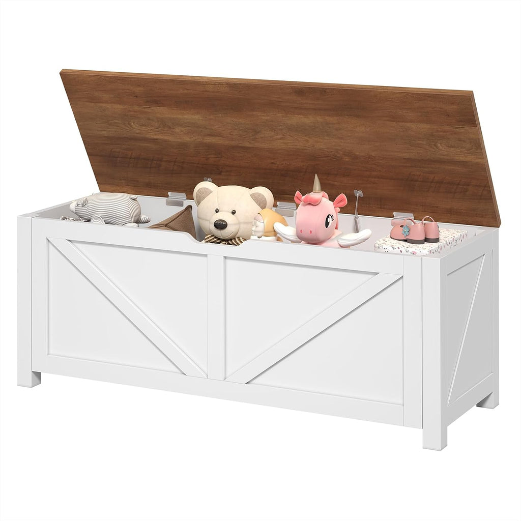 47.2 Inch Farmhouse Wooden Storage Chest Bench