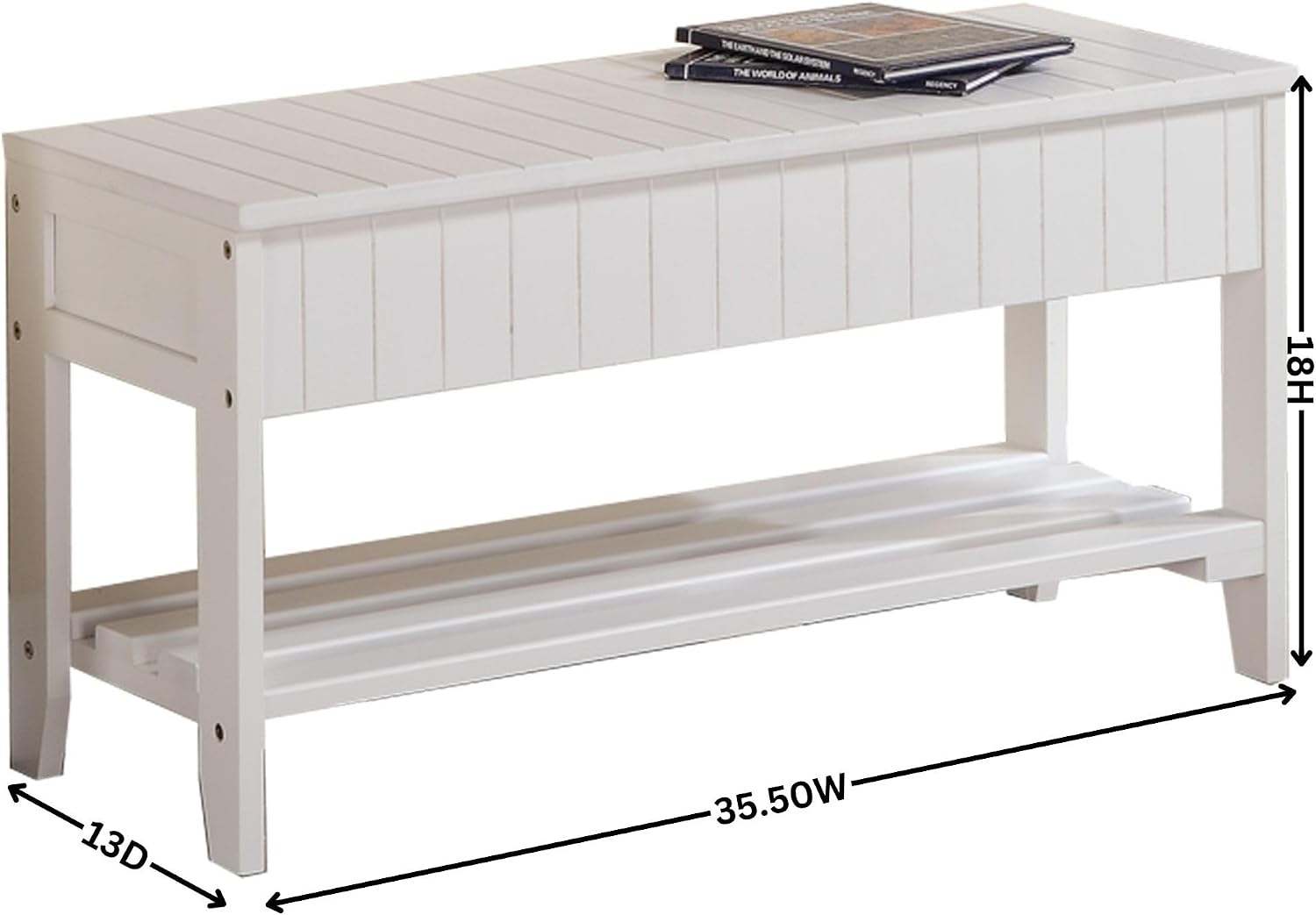 Cherry Wood Farmhouse Storage Shoe Bench