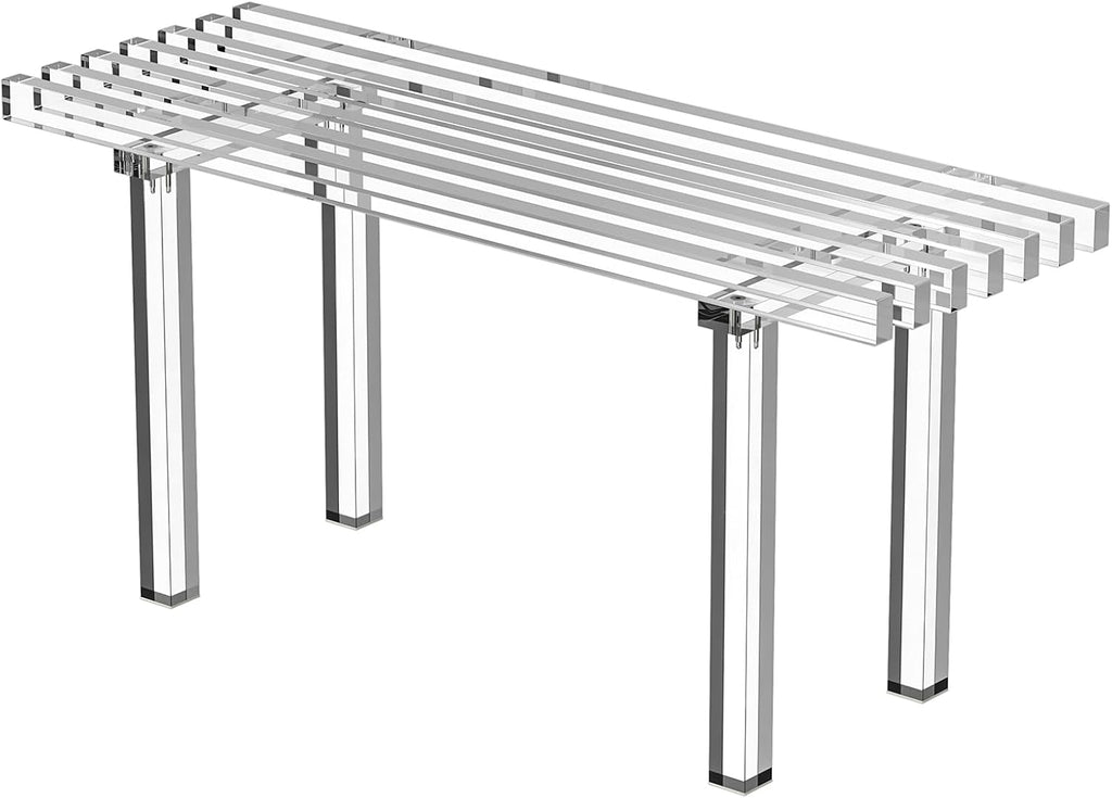 35 Inch Clear Acrylic Entryway Storage Bench
