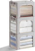 3 Pack Metal Frame Fabric Storage Bins