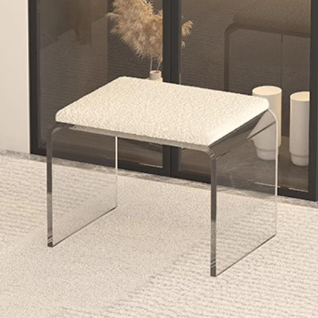 Cushioned Clear Acrylic Vanity Ottoman Stool