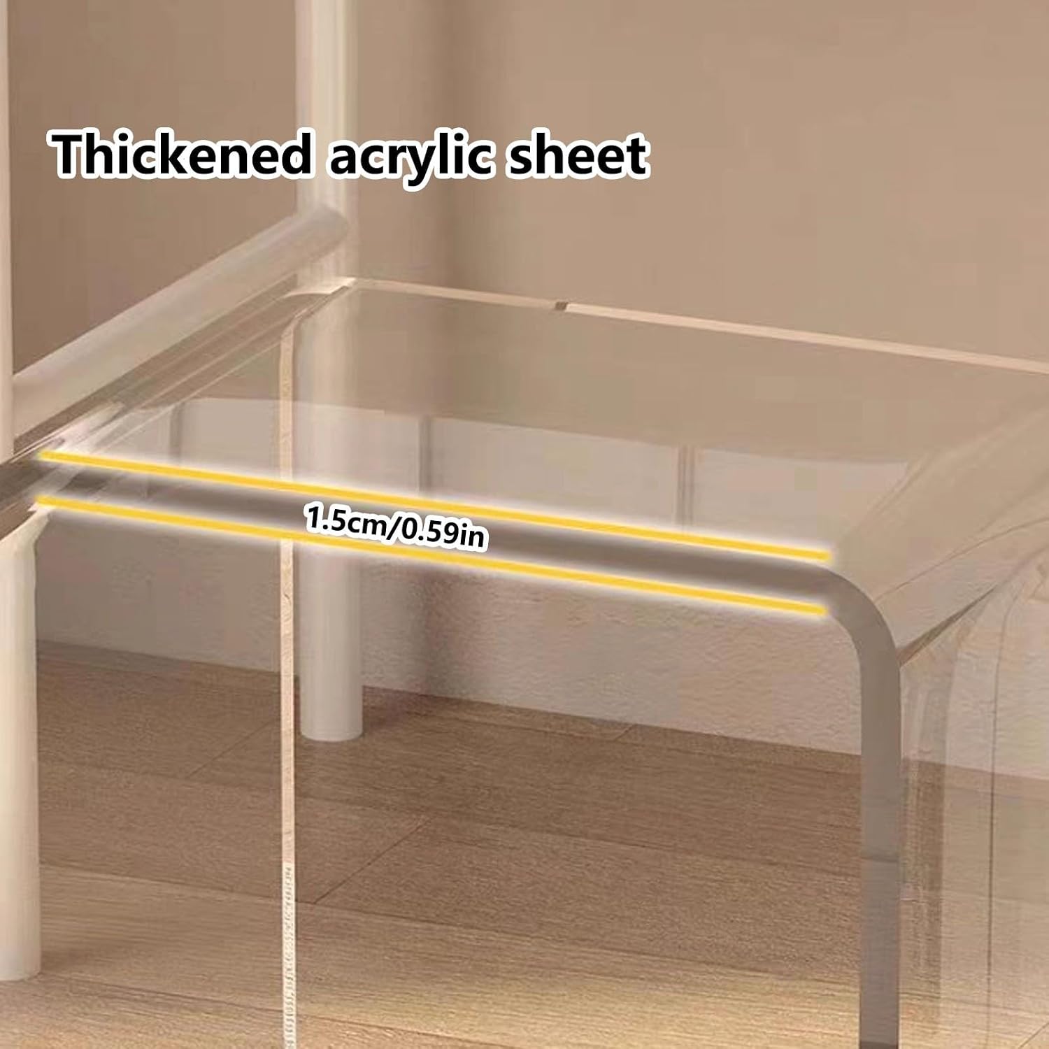 White Cushioned Clear Acrylic Vanity Stool