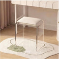 White Cushioned Clear Acrylic Vanity Stool