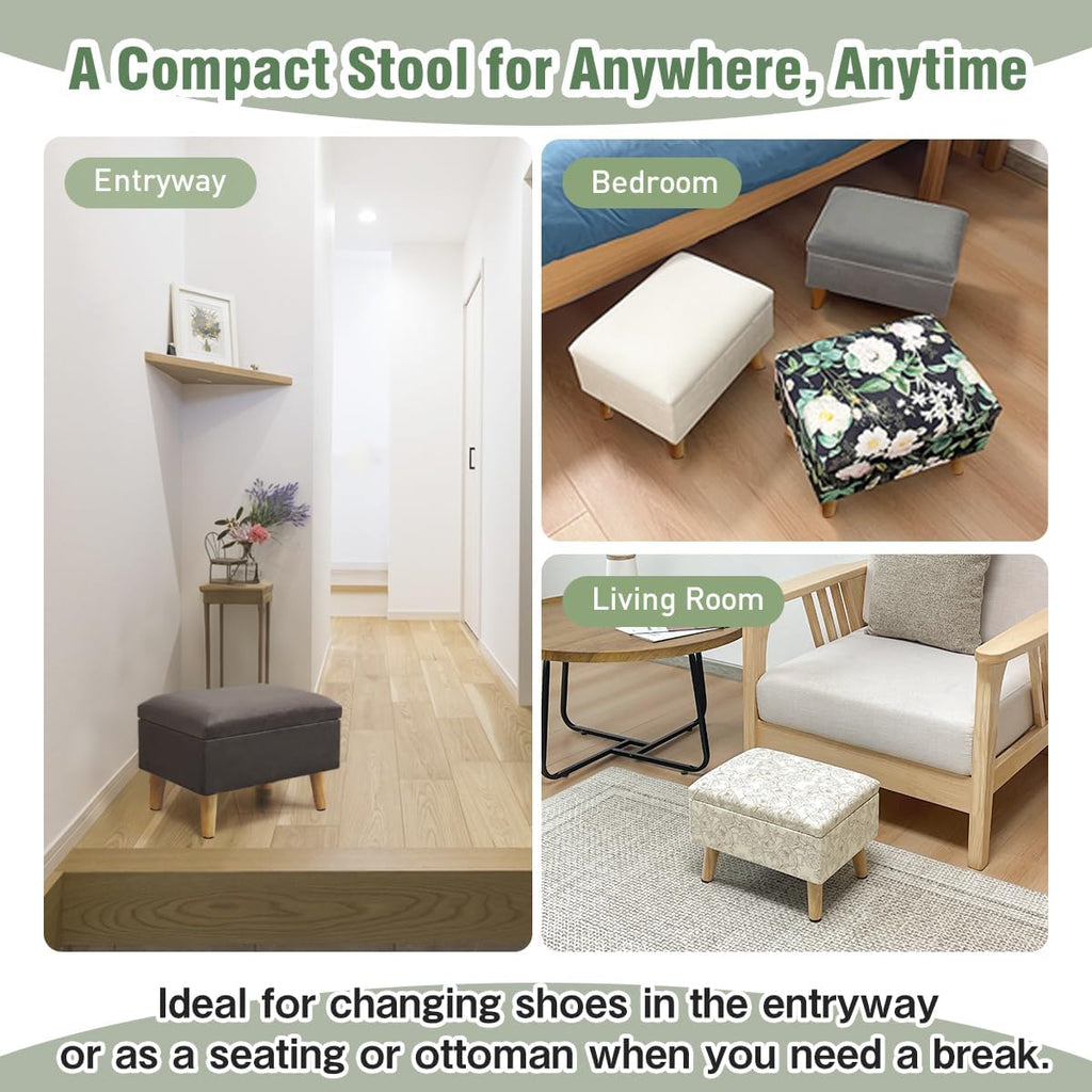 Brown Storage Footrest Ottoman