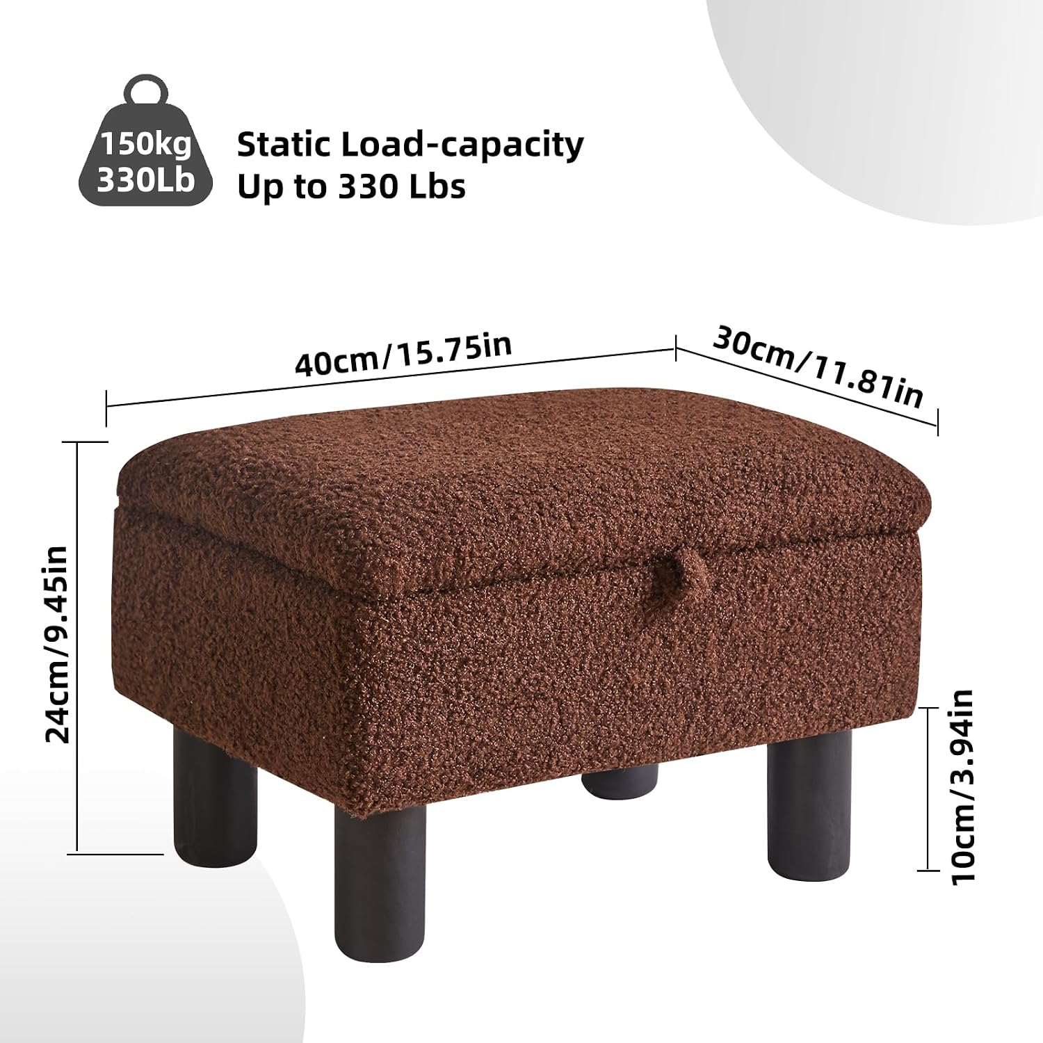 Teddy Velvet Storage Ottoman