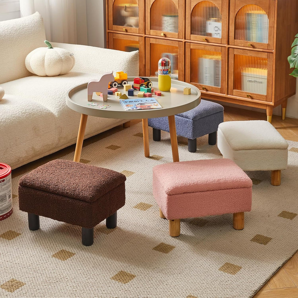 Teddy Velvet Storage Ottoman