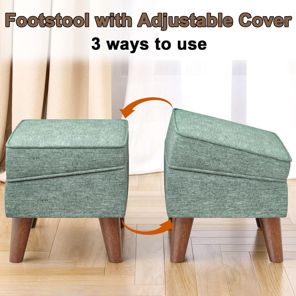 Green Small Storage Footstool Ottoman