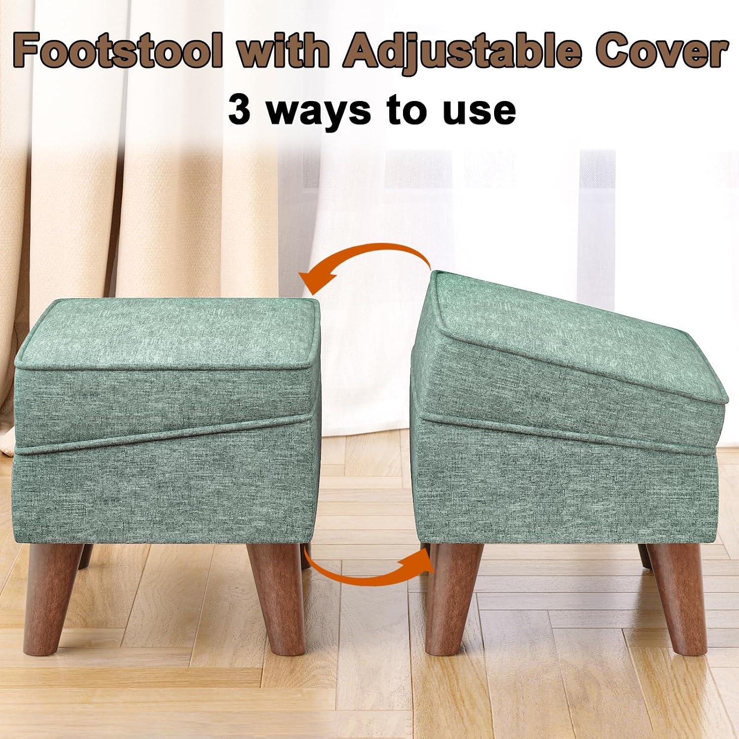 Green Small Storage Footstool Ottoman