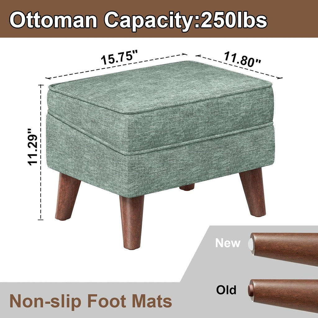 Green Small Storage Footstool Ottoman