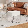 White Padded Clear Acrylic Leg Vanity Stool