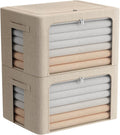 2 Pack Beige Fabric Storage Bins